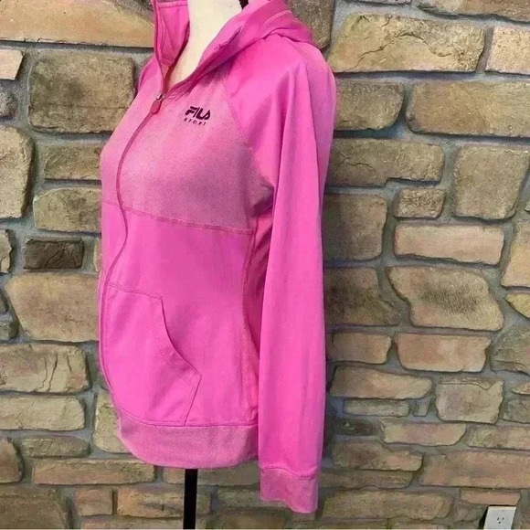 Fila Women’s Hoodie Zipper Pocket Sweat Jacket Pink small - medium - Picture 6 of 13
